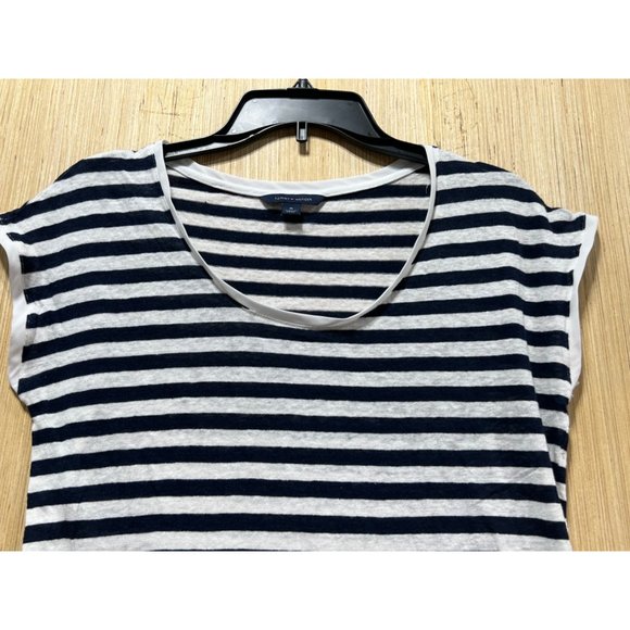 Tommy Hilfiger - Women's Blouse Stripe - Blue/White - Medium - Picture 11 of 12